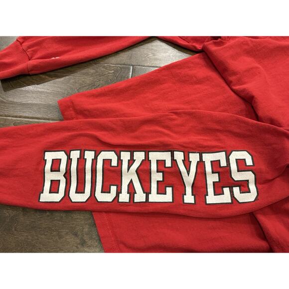 Champion Authentic Mens Red NCAA OHIO STATE Buckeyes Long Sleeve Shirt Size L - Picture 5 of 8